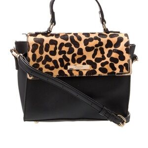 Black and Leopard Print Women's Bag